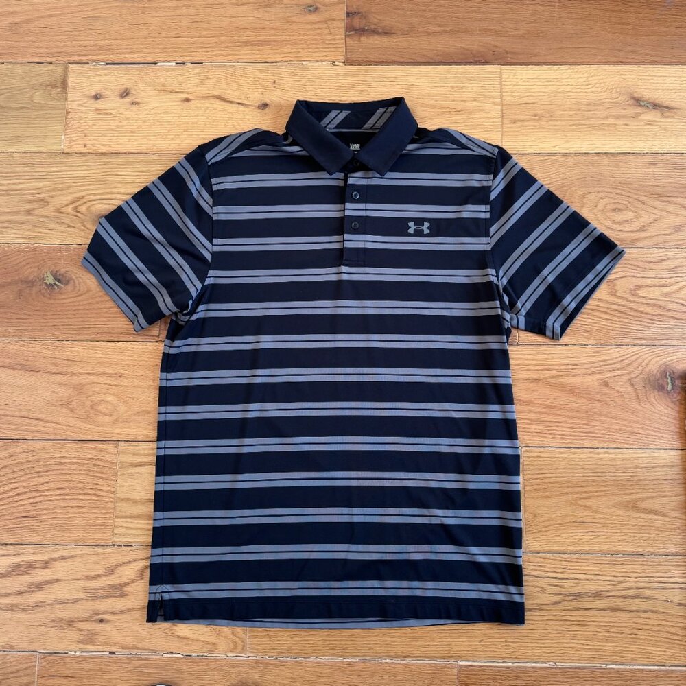 Under Armour Men’s Golf Polo – Black/Silver – Size Large